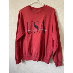 John Galt Brandy Melville USA United States of‎ America Red Sweatshirt OS